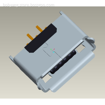 MICRO USB 2.0 receptacle AB type Dip7.15mm straight